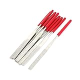 uxcell　フラットヤスリセット　ダイヤモンド　両面　ハンドツール　プラスチックカバーハンドル　3x140mm　10本入り