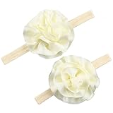 miugle母とベビーヘッドバンドwithリボン、アイボリー