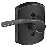 Schlage Lock Company F170MER716GRWLH Merano Left Handed Single Dummy Door Lever with Decorati, Aged 