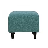 【単品】足置き（オットマン）【LeJOY】スタンダードタイプ ディープシーブルー 脚：角錐／ナチュラル 【リジョイ】：20色から選べる！カバーリングソファ