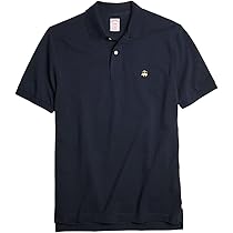 【BrooksBrothers】 未使用品 スーピマコットン ロゴポロシャツ 黒 GF スーピマコットン ストレッチピケ ロングスリーブポロシャツ Slim