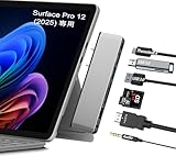 Surface Pro 12 ハブ 専用ドッキングステーション 7-in-2 変換アダプタ 4K HDMI, USB-C Thunerbolt 4 (ビデオ+データ+100W 充電), 2xUSB3.0, SD TFカードリーダー, 3.5 mmオーディオポート Surface Pro 12インチ 2025 アクセサリ