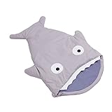 シュラフ　ベビー　おくるみ　サメの形　寝袋　ブランケット　暖かい 赤ちゃん対応　柔らかい肌触り (グレー)