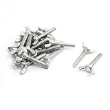 20枚8ミリメートル径40ミリメートルの長さのねじシルバートーンメタルウィングネジ