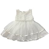 WIN 子供ドレス トリプルリ 子どもドレス お嬢様 　ドレス　フォーマル ピアノ 発表会 結婚式 入園式 演奏会 プリンセスドレス 女の子 女児 ガールズ ノースリーブ (12M, クリーム)