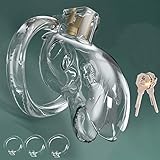 Ifukens 貞操帯 男性用 プラスチック 3つのペニスリングセット 拘束具 アダルトグッズ Sm 拘束 セット 透明貞操具 キー付き 貞操たい 男性 痛くない 初心者向け ペニスケージ 拘束グッズ 縛り BDSMプレイ 貞操管理 浮気防止 貞操ロック