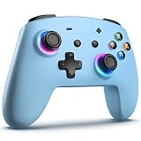 Switch コントローラー ワイヤレス Bluetooth接続 二重振動 6軸ジャイロセンサー 連射機能 スリープ解除 長時間使用 Switch/Switch Lite/Switch OLED/Windows/Android/IOS対応 スイッチコントローラー プロコン ブルー