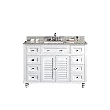 Ove Decors heather-48 Vanity with Tiger Graniteカウンタートップand 20 "長方形アンダーマウントBasin、48インチ、ホワイト