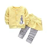 ベビー服 女の子スカッツ 子供服 Pojour 可愛カーディガン＋スカッツ上下セット 暖かい 長袖ドレス オシャレ 秋春 綿 通園 発表会 旅行 記念日 プレゼント