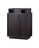 家具頑丈なアメリカの魅力的なArthurieエスプレッソEnclosed 5-shelf Shoeキャビネット