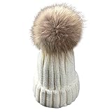 MIOIM® 帽子 キッズ ニット ポンポン付き ふわふわ 無地 簡潔 子供用 折り返し 冬 暖かい 保温防寒 厚手 上品