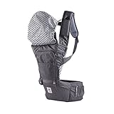 Pognae No 5 Hipseat ベビーキャリア,親のための屋外のオーガニックベビーHipseatフロントバックパックキャリア人間工学に基づいたデザイン ベビーキャリア (Gray) [並行輸入