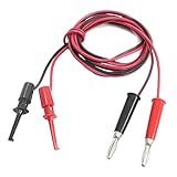 SODIAL(R)ペア テストフック クリップ ストレートバナナプラグコネクタリードケーブル1M