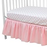 American Baby Company 100% Cotton Percale Standard Crib and Toddler Mattress Bundle Pink Dots Fitted