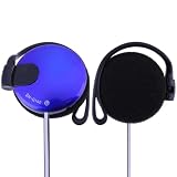 イヤホンの有線クリップ - 有線クリップ ヘッドフォン, 電話用 3.5 mm オーバーイヤー イヤホン, ランニング エクササイズ トレーニング ジム イヤホン さまざまな携帯電話と互換性があります - ヌードルライン 3.5mm mp4 耳かけゲーム スポーツ ヌードルライン マイク付き 携帯電話 ユニバーサルイヤホン