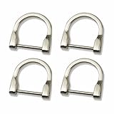 [サムコス] D型ネジ式 Dカン バックル 4個セット おしゃれ 持ち手 バッグ部品 DIY パーツ 手作り もち手 バッグ 手芸 修理用 交換用 装飾 補修 金具 ハンドメイド 38mm 内径25mm (シルバー)