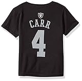 NFL幼児用Derek Carr Oakland Raiders Mainliner Player Name & Number半袖Tシャツ、4トール、ブラック
