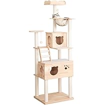 Amazon | PETTIFUL キャットタワー ＼天然木使用／ 木製 大型