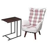 【セット買い】脚付き ハイバック 回転座椅子 NKHR-RD + サイドテーブル(大) GST4530-BR