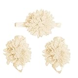 Elevin(TM) Infant Newborn Baby Girl Flowers Design Foot Band Ties Barefoot Sandals Shoes (Beige) by 