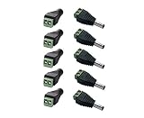 Seninhi DC 12V 電源アダプタコネクタネジ端子アダプタCCTVカメラとLEDテープライト用DCジャック変換プラグ（5メス + 5 オス）