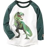 カーターズ Carter's/ ロングスリーブダイナソーラグラングラフィックティ ホワイト トップス長袖Tシャツ 9ヶ月【並行輸入】