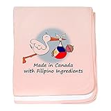 CafePress – Stork赤ちゃんフィリピンカナダ – スーパーソフトベビー毛布、新生児おくるみ ピンク 05088446476832E