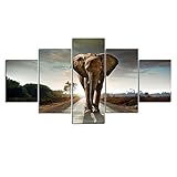 Elephantペイントプリントキャンバス動物印刷ホーム装飾抽象壁アート画像用リビングルーム 12x12x16inchx2+12x24inchx2+12x32inch
