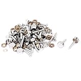 uxcell　ミラーネイル　ミラースクリュー　装飾品　金属　1２mmの直径　ガラス製の家具　40個入り