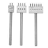 3ピース/セット6ミリメートルラウンド革パンチングピッチ穴ツール行パンチ革細工行穴パンチカッターセット2 4 6プロング穴