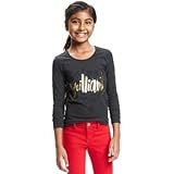 オールドネイビー OLD NAVY/ フィットグラフィックティ チャコールヘザー トップス長袖Tシャツ L【並行輸入】