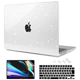 TWOLSKOO M2 MacBook Air 15インチケース 2023 プラスチックハードシェルカバー スクリーンプロテクター&キーボードカバー&トラックパッドフィルム付き MacBook Air 15インチ M2 2023用、カスミソウ透明