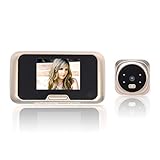 Tivollyff ドアベル ワイヤレス 玄関3.0インチTFT LCDデジタルワイヤレスドアベルズームカメラ穴あきビューア160度ワイドビューナイトビジョンドアベルQR-09