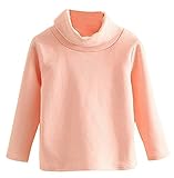 Plus Nao(プラスナオ) 子供用 カットソー タートルネック ハイネック 長袖 シンプル 無地 男の子 女の子 キッズ ジュニア 110 120 130 140 130 ピンク