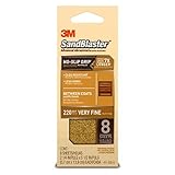 SandBlaster 411-220-G Sandpaper with No Slip Grip Backing 220 Grit 2-1/4 by 5-1/2-Inch Gold 8 Per Pa
