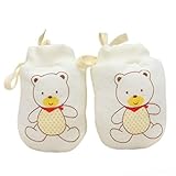 Tonsee 可愛い 新生児用ミトン ベビー かきむしり防止用手袋 指なし 柔らかい 赤ちゃん用 手袋 (イエロー)