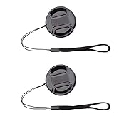 ULBTER 55mm スナップオンレンズキャップ キーパー付き Sony Eマウント FE 28-70mm F3.5-5.6 OSSレンズ Sony Alpha A7R III/A7R II/A7 III/A7 II/A7/A7S II/A7S/A9 センターピンチレンズキャップ&レンズカバーキーパー 2個パック