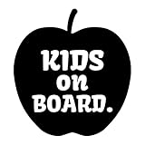 リンゴ kids on board カッティング ステッカー ブラック 黒
