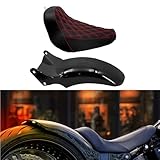 HDBUBALUS バイク シート クッション リアフェンダー フレーム フェンダー LEDライト付き オートバイ フロント ソロシート ワイド 泥除け マッドガード ショートフェンダー ハーレー 用 ブレイクアウト FXBR FXBRS 114 107 用 2018-2024 黒