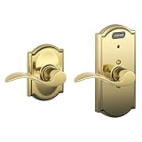 Schlage内蔵アラーム、キャメロットコレクションアクセントHall andクローゼットドアレバーロック Passage with Built-in Alarm__Accent FE10-ACC-C