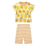 お腹が出にくい半袖スムースパジャマ しましまぐるぐるシリーズ ホットケーキ サイズ：１００