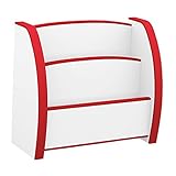 【地球家具】えほんたて ショート幅50.7cm奥行き22cm高さ45cm レッド［完成品]【知育家具EVAキッズシリーズ】PS-50SR_s[絵本ラック]