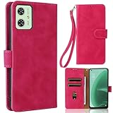 MOTO G64 5G / G64y 5G ケース 手帳型 【ストラップ 一本付】 適用 MOTO G64y 5G ケース MOTOG64 スマホケース MOTOROLA g64 ケース MOTOROLAG64 手帳 モトG64 手帳型 case Heofuixt スタンド ストラップ付き 窓口式 カード入れ マグネット 手帳ケース カードケース つや消し 落ち着いた色 ローズレッド