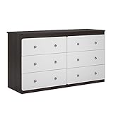 Ameriwood Cosco Willow Lake 6 Drawer Dresser, Coffee House Plank/White [並行輸入品]