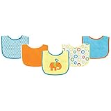 Luvable Friends 5 Piece Drooler Bib with Waterproof Backing, Yellow Elephant by Luvable Friends
