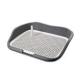 YUCHONG 犬 トイレトレー ワイド はみ出し防止 大型犬対応 お手入れ便利 グレー（52*47*10cm）