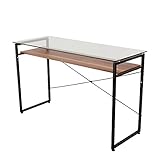 ドウシシャ Simple-Slim Desk シンプルスリムデスクシリーズ ガラストップスリムデスク 115×45cm ウォールナット 幅115×奥行45×高さ72cm MGD1270-WL MGD1270-WL