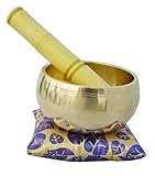 Zap Impex Tibetan Meditation Brass Singing Bowl with Mallet & Cushion ? 4 Inches [並行輸入品]