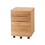 デスクワゴン 完成品 木製 アルダー 国産品 日本製 ナチュラル ブラウン 堀田木工所 (ナチュラル)