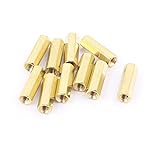 uxcell　六角スタンドオフスペーサー　10個入り　ホワイト　ブラス　15mm　5mm